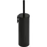 Brosse WC avec support mural à fixer - Noir mat