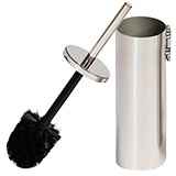 Brosse WC avec support mural à fixer - Inox miroir