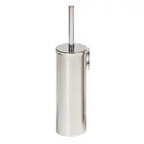 Brosse WC avec support mural à fixer - Inox miroir