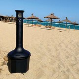 Cendrier extérieur sur pied 10 litres, plastique, noir, ø 35 x H 95 cm