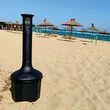 Cendrier extérieur sur pied 10 litres, plastique, noir, ø 35 x H 95 cm