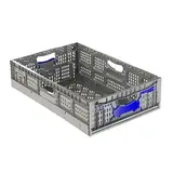 Cagette pliable - Caisse pliable plastique 28L 60 x 40 x 12 cm parois et fond ajourés poignées ouvertes polypropylène