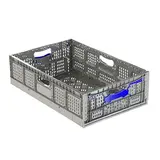 Cagette pliable - Caisse pliable plastique 33L 60 x 40 x 17,3 cm parois et fond ajourés poignées ouvertes polypropylène