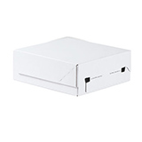 Carton d'expédition aller-retour blanc fermeture adhésive 23,1x23,9x9,5 cm - Boîte carton - Lot de 20