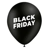 Ballon latex noir Black Friday ø 30 cm – Lot de 8