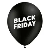 Ballon latex noir Black Friday ø 30 cm – Lot de 8