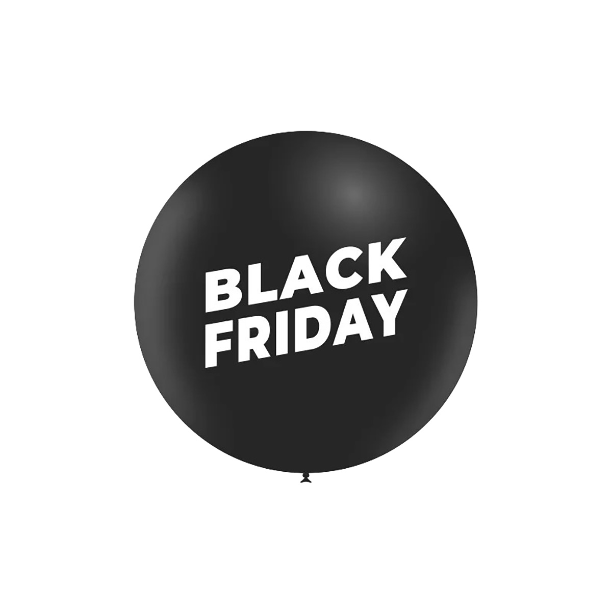 Ballon rond géant latex noir Black Friday ø 91 cm