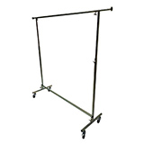 Portant droit L150cm avec tirettes - Hauteur réglable 130 à 230 cm - métal - gris - Matériel Boutique et Marché
