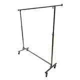 Portant vêtement pliable L150cm avec tirettes - Hauteur réglable 130 à 230 cm - métal - gris