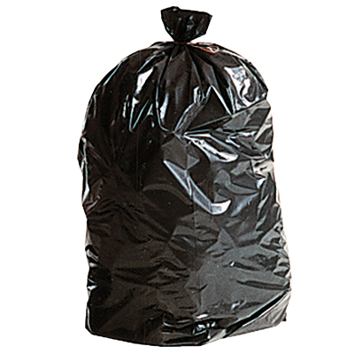 Sacs poubelle 110L noirs avec lien à nouer en PEBD 35µ, rouleau de 25 sacs