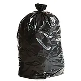 Sac poubelle 100 litres PEBD avec lien à nouer - Sac poubelle professionnel - Noir - Rouleau de 25