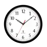 Horloge murale ronde noire 30cm Radio-Contrôlée