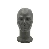 Tête de mannequin homme gris anthracite 54 cm polystyrène expansé