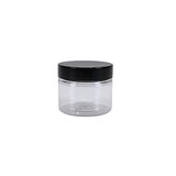 Pot PET cylindrique transparent avec couvercle vissant noir - 50 ml – carton de 760 unités - Bouteilles et pots cylindriques