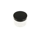 Pot PET cylindrique transparent avec couvercle vissant noir - 150 ml - carton de 315 unités