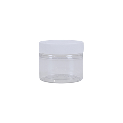 Pot PET cylindrique transparent avec couvercle vissant blanc - 50 ml – carton de 760 unités - Bouteilles et pots cylindriques