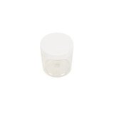 Pot PET cylindrique transparent avec couvercle vissant blanc - 250 ml – carton de 135 unités - Bouteilles et pots cylindriques