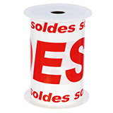 Banderole Soldes 15 cm x 10 m blanc / rouge