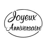 Étiquettes cadeaux adhésives Joyeux anniversaire transparentes 40 x 30 mm - Paquet de 500 