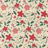 Papier cadeau herbe fleurs rouge/rose 70 cm x 25 m 65 g/m² – le rouleau