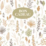 Bon cadeau esprit forêt vert/brun 12x12cm + enveloppe adhésive – Paquet de 12