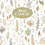 Bon cadeau esprit forêt vert/brun 12x12cm + enveloppe adhésive – Paquet de 12