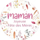 Étiquettes Fête des mères, étiquettes cadeaux Joyeuse fête des mères florales ø 35 mm