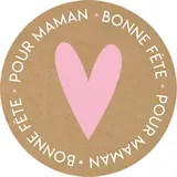 Étiquettes Fête des mères, étiquettes cadeaux Bonne Fête pour Maman ø 65 mm brun / rose