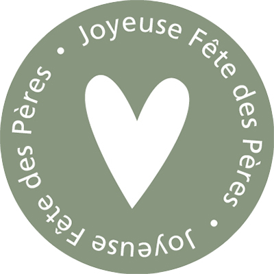 Étiquettes Fête des Pères, étiquettes cadeaux Fête des Pères ø 35 mm, vert / blanc - Fête des pères