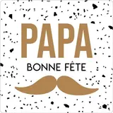 Étiquettes cadeaux adhésives Bonne fête papa brun / blanc 35
