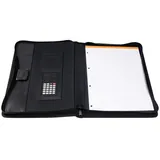 Conférencier zippé Exawallet A4 avec calculatrice – Dossier de conférence - Noir