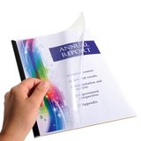 Kit reliure manuelle Serodo pour 5 dossiers 30 feuilles (5 baguettes à relier 3 mm noir, plats de couverture : 5 ivoire et 5 cristal)