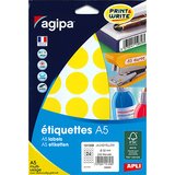 Gommettes rondes adhésives jaunes Ø 30mm - Paquet de 240