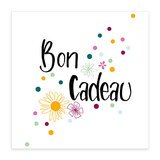 Bon cadeau pois coloré 12x12cm + enveloppe adh. - Bons cadeaux