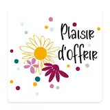 Étiquettes cadeaux adhésives carrées Plaisir d’offrir blanc/multicolore 35 x 35 mm – Paquet de 500