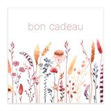 Bon cadeau fleurs séchées pastel 12x12cm + enveloppe adh. - Bons cadeaux