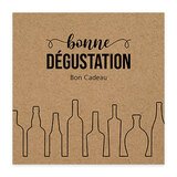 Bon cadeau kraft “Bonne dégustation” 12x12cm avec enveloppe – Paquet de 12