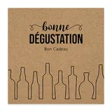Bon cadeau kraft “Bonne dégustation” 12x12cm avec enveloppe – Paquet de 12
