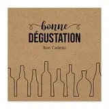 Bon cadeau kraft “Bonne dégustation” 12x12cm avec enveloppe – Paquet de 12
