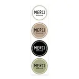 Étiquettes cadeaux adhésives rondes combi Merci beaucoup beige/noir/vert/blanc ø35 mm – Paquet de 500