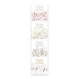 Étiquettes cadeaux adhésives carrées combi Plaisir d’offrir fleurs séchées blanc/rose pastel/vert pastel 35 x 35 mm – Paquet de 500
