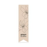 Étiquettes cadeaux adhésives ferme sac Plaisir d’offrir fleur beige/noir 35 x 135 mm – Paquet de 200
