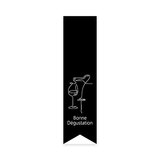 Étiquettes cadeaux adhésives ferme sac Bonne Dégustation noir/blanc 35 x 135 mm – Paquet de 200