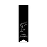 Étiquettes cadeaux adhésives ferme sac Bonne Dégustation noir/blanc 35 x 135 mm – Paquet de 200