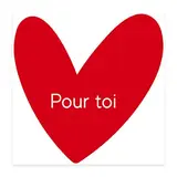 Étiquette cadeau adhésive forme cœur Pour toi rouge/blanc 65 x 65 mm – Paquet de 200