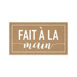 Étiquettes cadeaux adhésives rectangulaires Fait à la main brun/blanc 45 x 25 mm – Paquet de 500 - Étiquettes cadeaux adhésives