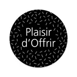 Étiquettes cadeaux adhésives rondes Plaisir d’Offrir noir/blanc ø65 mm – Paquet de 200