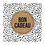Bon cadeau graphique léopard noir & blanc 12x12cm avec enveloppe – paquet de 12