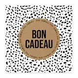 Bon cadeau graphique léopard noir & blanc 12x12cm avec enveloppe – paquet de 12