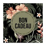 Bon cadeau fleuri noir/vert/rose 12x12cm + enveloppe adh. - Bons cadeaux